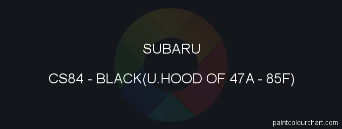 Subaru paint CS84 Black(u.hood Of 47a - 85f)