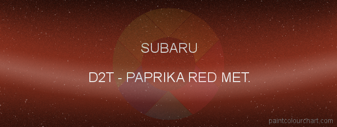 Subaru paint D2T Paprika Red Met.