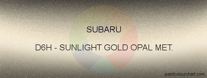 Subaru paint D6H Sunlight Gold Opal Met.