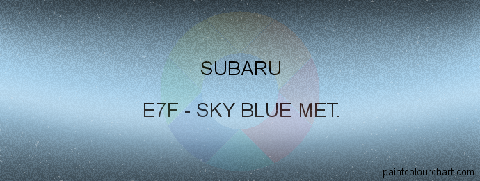 Subaru paint E7F Sky Blue Met.