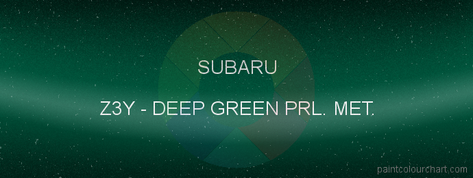 Subaru paint Z3Y Deep Green Prl. Met.