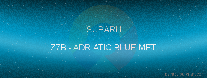 Subaru paint Z7B Adriatic Blue Met.