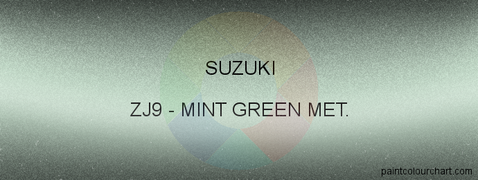 Suzuki paint ZJ9 Mint Green Met.