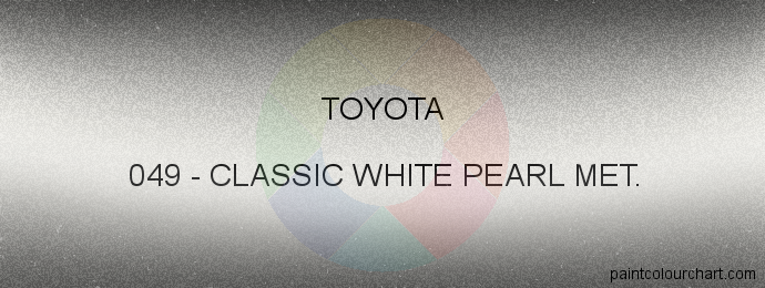 Toyota paint 049 Classic White Pearl Met.