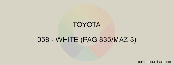 Toyota paint 058 White (pag.835/maz.3)