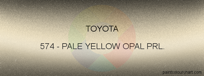 Toyota paint 574 Pale Yellow Opal Prl.