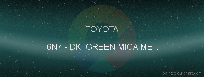 Toyota paint 6N7 Dk. Green Mica Met.
