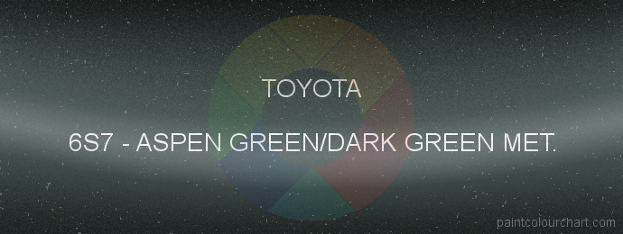 Toyota paint 6S7 Aspen Green/dark Green Met.