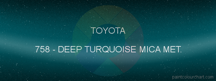 Toyota paint 758 Deep Turquoise Mica Met.