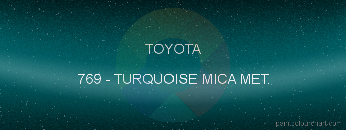 Toyota paint 769 Turquoise Mica Met.