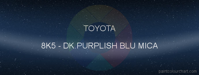 Toyota paint 8K5 Dk.purplish Blu Mica