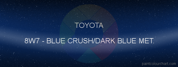 Toyota paint 8W7 Blue Crush/dark Blue Met.