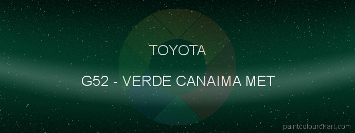 Toyota paint G52 Verde Canaima Met