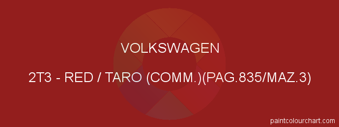 Volkswagen paint 2T3 Red / Taro (comm.)(pag.835/maz.3)