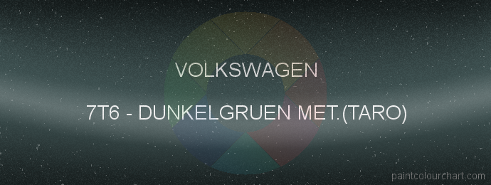 Volkswagen paint 7T6 Dunkelgruen Met.(taro)