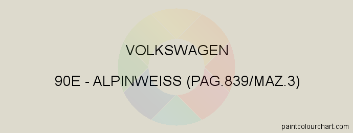 Volkswagen paint 90E Alpinweiss (pag.839/maz.3)