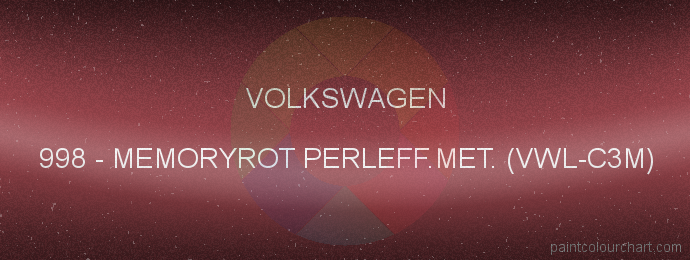 Volkswagen paint 998 Memoryrot Perleff.met. (vwl-c3m)