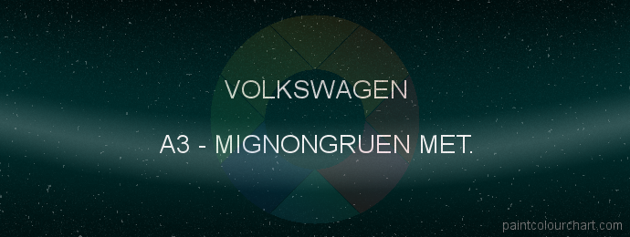 Volkswagen paint A3 Mignongruen Met.