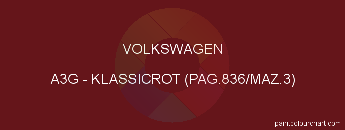 Volkswagen paint A3G Klassicrot (pag.836/maz.3)