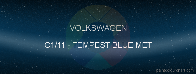 Volkswagen paint C1/11 Tempest Blue Met