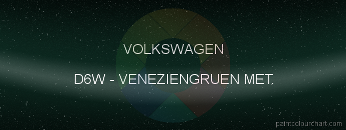 Volkswagen paint D6W Veneziengruen Met.