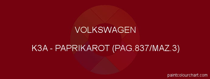 Volkswagen paint K3A Paprikarot (pag.837/maz.3)