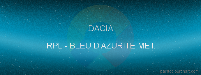 Dacia paint RPL Bleu D'azurite Met.